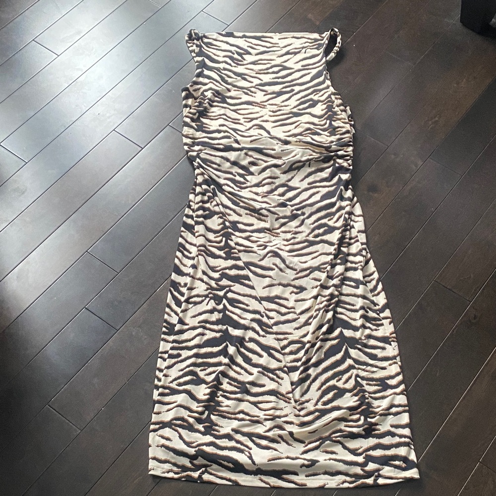 Zebra Print Midi Dress